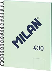 MILAN® Cuaderno A4 con espiral y tapa dura, 80 hojas blancas de 95 gr/m², colección 430 since 1918, verde