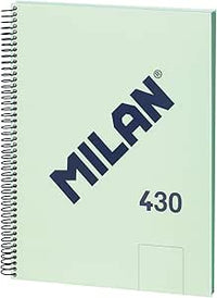 MILAN® Cuaderno A4 con espiral y tapa dura, 80 hojas blancas de 95 gr/m², colección 430 since 1918, verde