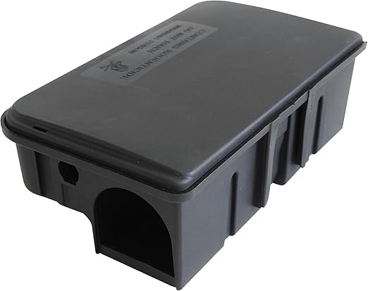 BSI Boîte à Appâts Anti-Rats - À Garnir et Réutilisable Et Solide - 1 Clé fournie Clipsable - Tous Lieux Intérieur Et Extérieur -23x12,5x7,5cm, Noir