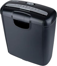 Pavo - Destructor de Documentos Premium hasta 6 Hojas, Corte en Bandas, Destructor de Tarjetas de crédito con Papelera, 10 L, Negro, 8029310