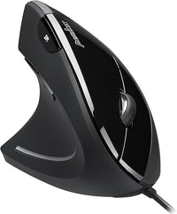 perixx PERIMICE-513L, Ratón Ergonómico Vertical para Zurdos, con Cable USB, Diseño con 6 Botones, 3 Niveles dpi, Interruptor de alimentación