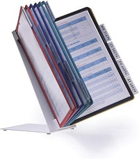 Durable 557000 Sistema de paneles de visualización de la mesa (Vario Table 10, con 10 paneles de visualización A4) multicolor