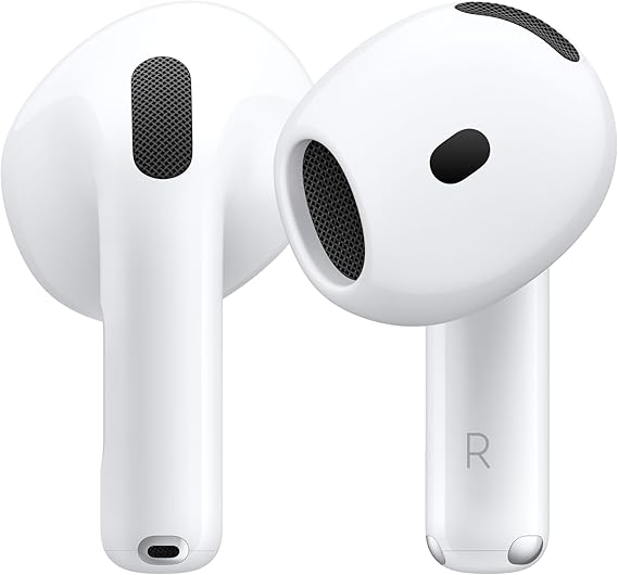 Apple AirPods 4 cancelación Activa de Ruido, Auriculares inalámbricos, Bluetooth, Audio adaptativo, Modo de Sonido Ambiente, Audio Espacial Personalizado, Estuche de Carga USB-C y Carga inalámbrica