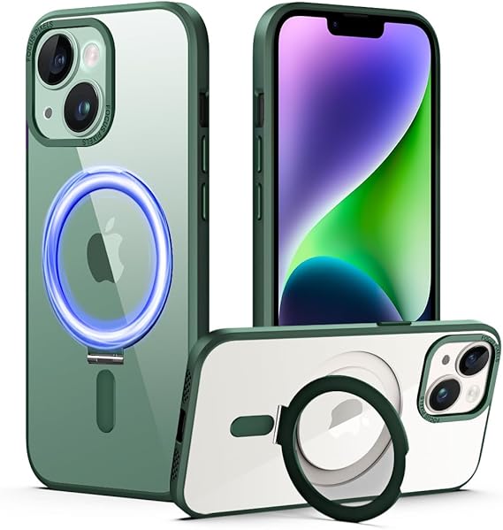 URMAX Funda magnética para iPhone 14 Plus 5G, protección de grado militar, soporte invisible integrado, funda protectora delgada a prueba de golpes compatible con Mag-Safe para iPhone 14 Plus de 6.7