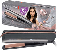 Remington Plancha Pelo 150-230 °C, sensor inteligente de protección contra el calor Keratin Protect 5 ajustes, calentamiento rápido, cerámica con queratina y aceite de almendras S8598