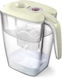 Jarra para filtrar el agua del grifo y mejorar su sabor- Laica J81-EB BIG Roma tapa beige y timer burdeos, capacidad 3,7 litros, incluye 1 filtro bi-flux que reduce la cal y el cloro y dura 150 litros o 1 mes.
