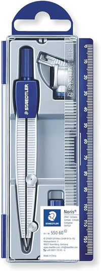 STAEDTLER Noris Club 550 60 Schulzirkel, 550 mit Bleieinsatz, im Klappdeckeletui, silber