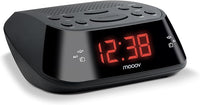 Metronic 477003 - Radio Despertador Digital con Reloj LED Rojo, pequeño, Compacto, con función Doble Alarma, Sleep/Snooze y sintonizador Radio FM con Memoria para 10 emisoras