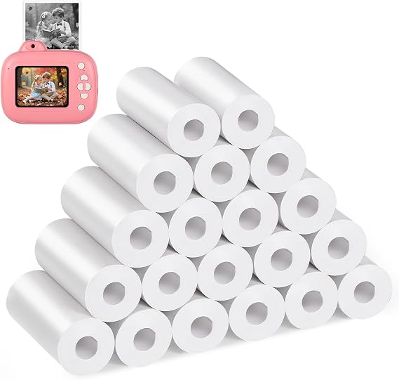 Diboniur 20 Rollos Papel Térmico Blanco para Cámara Instantánea Infantil