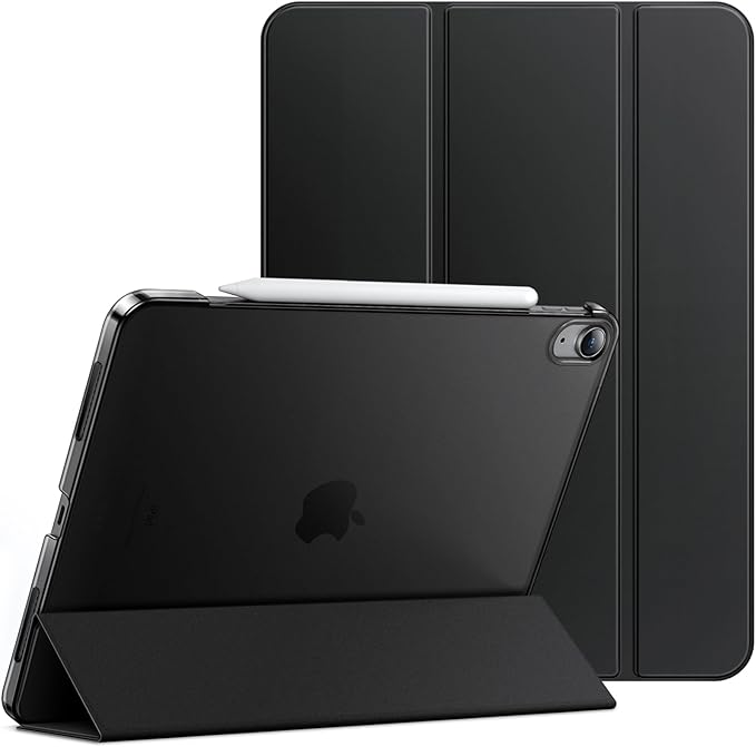 JETech Funda para iPad Air 13 Pulgadas M3/M2 (2025/2024), Carcasa Slim Soporte Caparazón Trasera Dura Inteligente con Auto-Sueño/Estela (Negro)