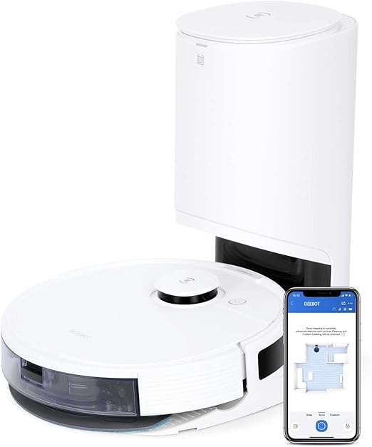 ECOVACS DEEBOT N8 PRO+ Robot aspirador con estación de vaciado automático, función de fregado, evitación de obstáculos en 3D, navegación láser dToF, App, Google Home, Alexa