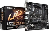 GIGABYTE A520M DS3H AC Carte Mère - Processeurs AMD Ryzen 5000 Series, VRM 5+3 Phases, jusqu'à 4733 MHz DDR5 (OC), 1xPCIe 3.0 M.2, LAN GbE, WiFi 5, USB 3.2 Gen 1