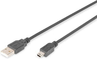 Thumbnail for Cable Digitus de conexión USB 2.0 A macho a mini B macho, longitud de 1 m, negro