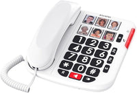 ALCATEL TMAX 10+ Teléfono con Cable para Personas Mayores - Teclas Grandes - Audio Boost - Teclas con Fotos - Manos Libres - Indicador Luminoso de Llamada - Timbre Fuerte - Compatible con audífonos