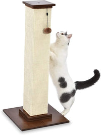 Amazon Basics Rascador para gatos de interior, resistente, con suelo de madera, 90 cm, color marrón