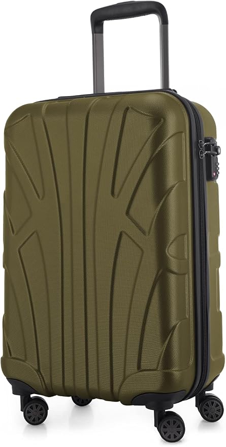 Suitline - Maleta de Mano rígida, Trolley 4 Ruedas, TSA, 55 cm, Aprox. 34 litros, 100% ABS Mate, Palta