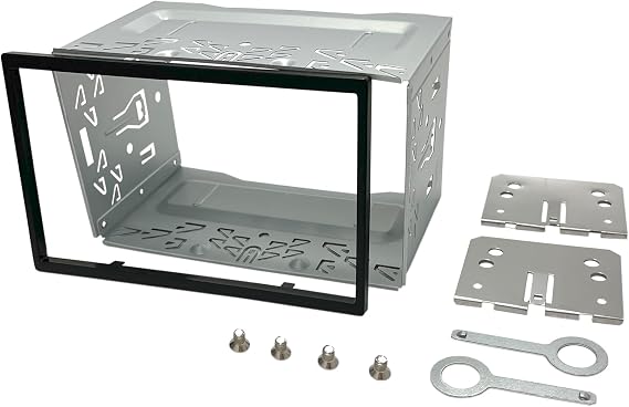 Marco de Metal para Radio Coche 2 DIN - Kit de Montaje para Radio de Coche Doble DIN para Reproductor de DVD, navegación GPS