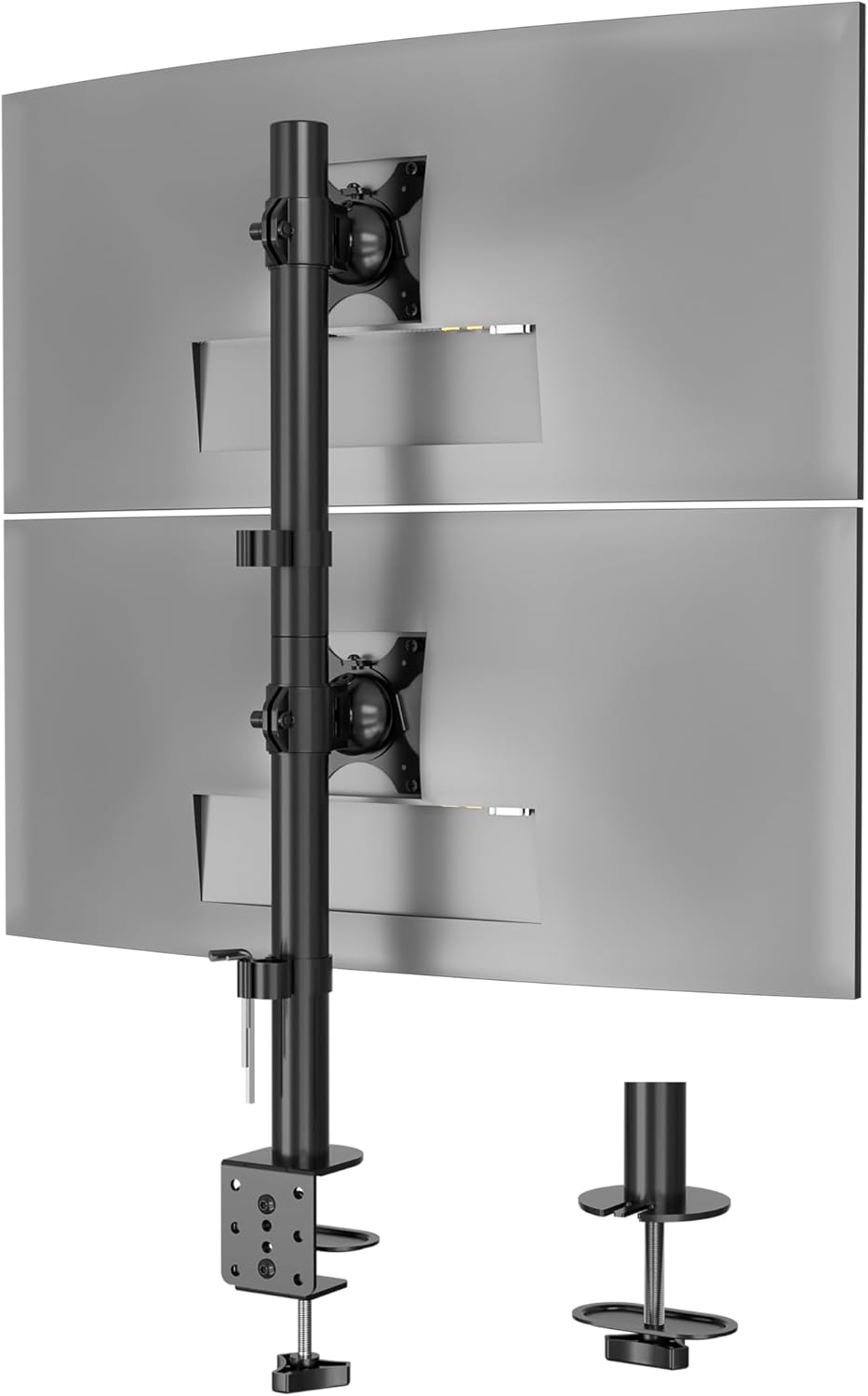 BONTEC Soporte Doble Monitor Vertical para Monitores de 13 a 34 Pulgadas, Brazo Monitor con Inclinación, Rotación y Giro, VESA 75x75/100x100, 10kg, Soporte de Dos Monitores, 2 Opciones de Montaje