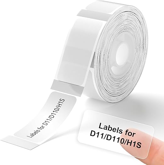 NIIMBOT Etiqueta Térmica 0.55 "x1.18"(14x30mm) Papel Impermeable para D11/D110/D101/H1S, Pegatinas Autoadhesivas para Oficina y Hogar, 1 Rollo de 210