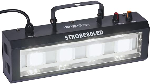 Ibiza - STROBE80LED - Luz estroboscópica LED 4x20W - Negro