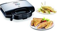 Tefal Ultracompact SM1552 - Sandwichera Acero inoxidable ultracompacta de 700 W con Luz piloto encendido/apagado y revestimiento antiadherente, con placas de 23 x 13 cm compacto, Negro/Plateado