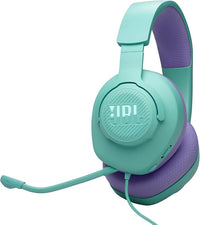 JBL Quantum 100M2 Cascos circumaurales para Gaming, JBL QuantumSOUND Signature, Cable de Audio de 3.5 mm, compatibles con múltiples Plataformas, micrófono Desmontable, función de Silencio, Cian