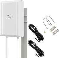 KASER Antena 4G 5G LTE Exterior Mimo Direccional 698-2700 | 3300-3800 MHz Ganancia hasta 12 dBi Compatible con Router 4g 5g Conector N-SMA con Adaptador TS9 Cable de Baja Perdida 10 Metros