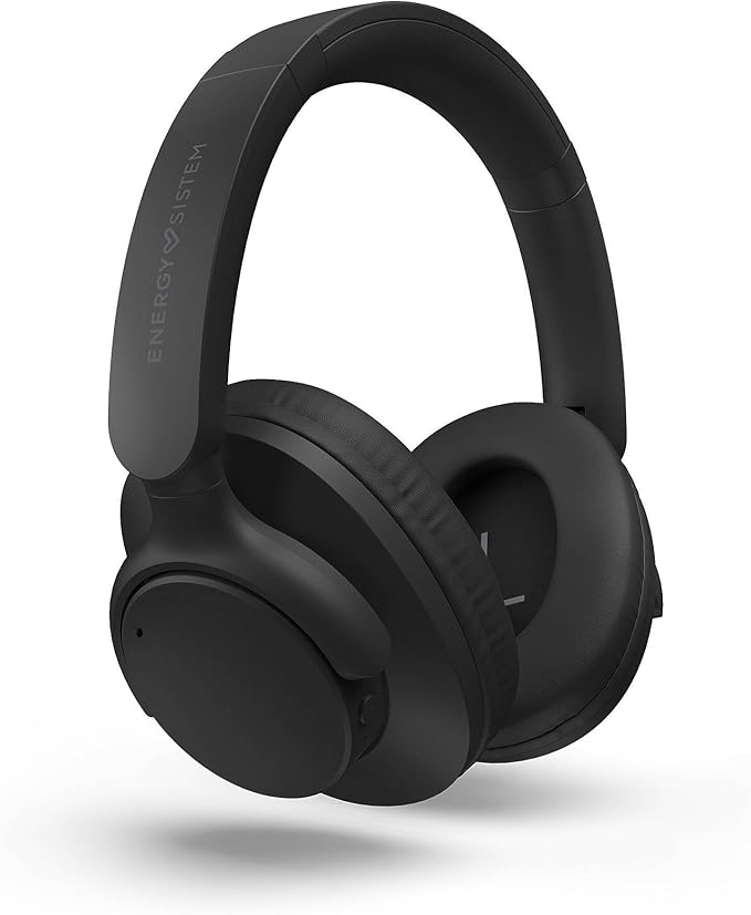 Energy Sistem RadioBeat Auriculares Inalambricos Bluetooth Premium Ligeros 5.4 20H Autonomia Radio FM MicroSD MP3 Player hasta 128GB Multipoint Diseño Plegable Asistente de Voz Cascos de Color Negro