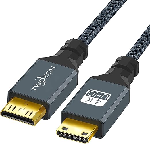 Twozoh Cable Mini HDMI a Mini HDMI, (tipo C) Mini HDMI macho a Mini HDMI macho, cable HDMI Mini macho a macho compatible con 3D 4K/1080P (30 cm)
