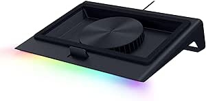 Razer Laptop Cooling Pad - Soporte de refrigeración Inteligente para portátiles de 14" a 18" Pulgadas - Cámara de presión hermética (Curvas de Ventilador Personalizadas, concentrador USB-A) Negro