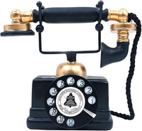 CENPEK Teléfono antiguo, creativo, retro, decorativo, resina, marcación giratoria, decoración de teléfono, cafetería, bar, ventana, decoración del hogar, accesorios (negro)