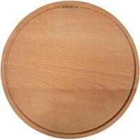 Amigo - Tabla para pizza (diámetro: 34 cm, madera de haya, con ranura para jugos, para el desayuno, el almuerzo y la cena), color rojo