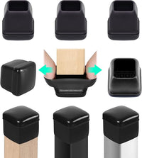 RCHYFEED 24 Protectores Patas Sillas Muebles para Alfombra y Piso, Silicona Tapas Deslizantes para Patas de Sillas con Almohadillas de Teflón,19-25mm Planeadores de Teflón para Patas de Mesa Sofa