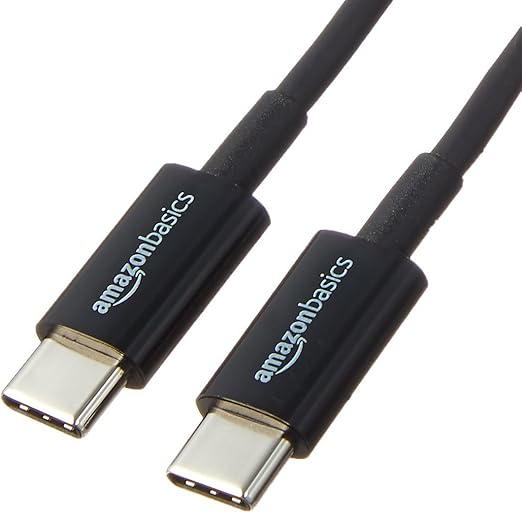 Amazon Basics Cable de carga rápida USB-C a USB-C 2.0, velocidad de 480 Mbps, certificado USB-IF, para Apple iPhone 16/15, iPad, Samsung Galaxy, tabletas, ordenadores portátiles, 1.8 m (6 pies), negro
