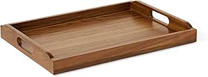 Amazon Basics Serviertablett aus Holz, Akazienholz, 43,2cm x 30,5cm