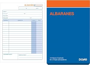 Dohe - Talonarios Albaranes (10 uds.) - 50 Hojas Duplicadas (50 Hojas con 1 Copia), Tamaño A5 14x21 cm, Páginas Microperforadas, Blocs en Español para Entregas y Transporte, Material de Oficina