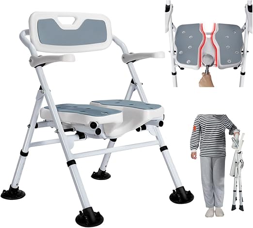 Silla Ducha, Silla Ducha Personas Mayores Asientos De Ducha Plegables Livianos para Adultos, Asientos De Ducha Antideslizantes Banco De Taburete De Baño,Silla De Asistencia para Discapacitados Bañera