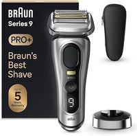 Thumbnail for Braun Series 9 Pro+ Afeitadora Eléctrica Hombre, Máquina de Afeitar Barba Con Base De Carga y Funda De Viaje, En Seco Y En Mojado, 60 Min De Autonomía, 9517s, Plata