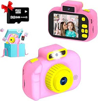 Lacosvi Cámara para niños selfi Infantil con Flash y Linterna y Tarjeta SD 32GB 40MP, 1080P HD Regalo de cumpleaños de Navidad para niñas de 3 a 9 años, cámaras vídeo Digital Juguete portátil (Azul)