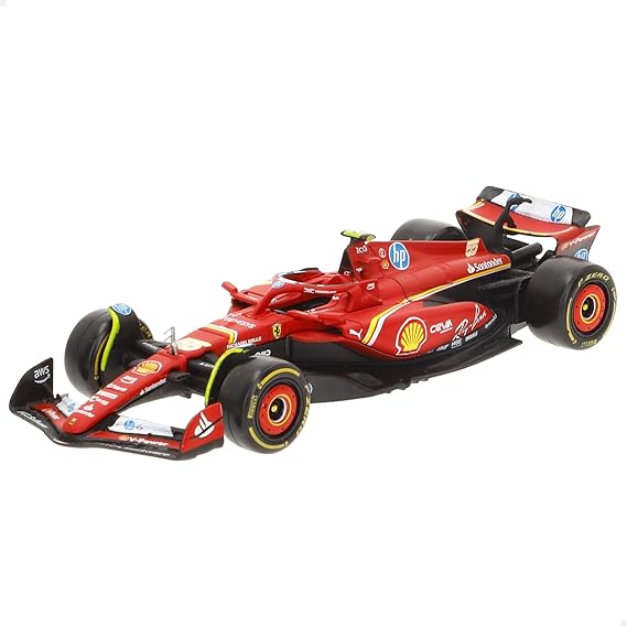 Burago Ferrari SF-24 Charles Leclerc #16 2024 - Modelo de Coche Realista a Escala 1:43, Licencia Oficial Ferrari, Edad Recomendada 3+ años