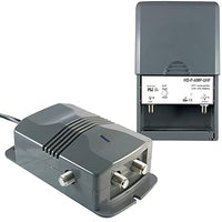 LEYF Verstärker + Netzteil 2 TV-Ausgänge für terrestrische Antenne TNT/Vorverstärker HDTV Verstärker für TNT HD Signal/Gewinn einstellbar 15-38 dB