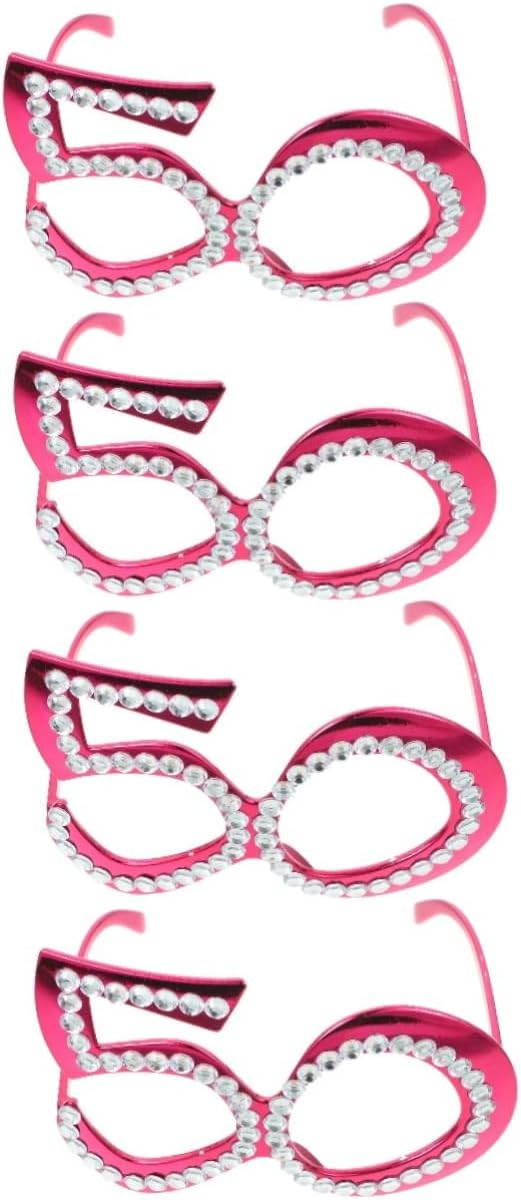 HOMSFOU Gafas de sol geniales 4 pares de gafas de fiesta de disfraces de fiesta 50 regalos de cumpleaños para invitados gafas de sol geniales decoraciones conmemorativas decoraciones doradas gafas
