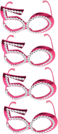 HOMSFOU Gafas de sol geniales 4 pares de gafas de fiesta de disfraces de fiesta 50 regalos de cumpleaños para invitados gafas de sol geniales decoraciones conmemorativas decoraciones doradas gafas