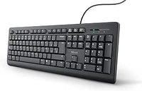 Trust Taro Tastaturlayout QWERTY Spanisch für Windows (leise Tasten, auslaufsicher, 1,8 m Kabel, USB-Anschluss, PC/Laptop) schwarz
