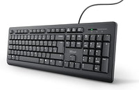 Trust Taro Tastaturlayout QWERTY Spanisch für Windows (leise Tasten, auslaufsicher, 1,8 m Kabel, USB-Anschluss, PC/Laptop) schwarz