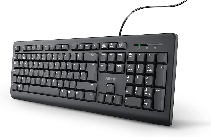 Trust Taro Teclado QWERTY Español, Conexión USB, Negro