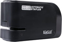 Eagle - Grapadora eléctrica resistente con capacidad para 20 hojas y alimentación por batería o CA (negra)
