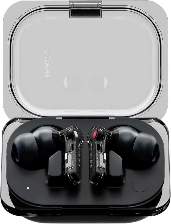 Nothing Ear (a) Auriculares inalambricos Bluetooth con Integración de ChatGPT, Cancelación de Ruido Activa, Algoritmo de Mejora de Graves y hasta 42,5 Horas de reproducción - Negro