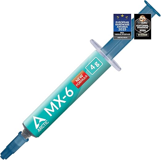 ARCTIC MX-6 (4 g) - Ultimate Performance Thermal Paste para CPUs, Consolas, Tarjetas gráficas, Portátiles, Muy Alta conductividad térmica, Larga duración, No conductiva, No capacitiva