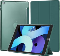 4UBonLife Funda para iPad 9.ª/8.ª/ 7.ª Generación (2021/2020/2019) 10,2 Pulgadas, Cover Protectora Carcasa Rígida Delgada Translúcido Cubierta para iPad 9/8/7, Auto Sueño/Estela, Verde Noche